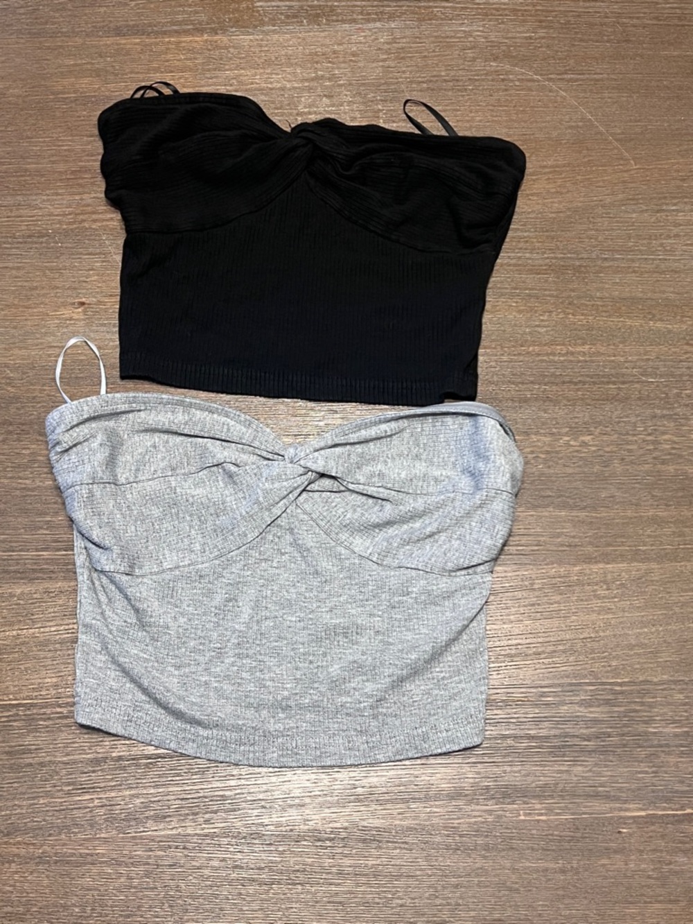 Twist Front Ribbed Slim Fit Knit Tube Tops